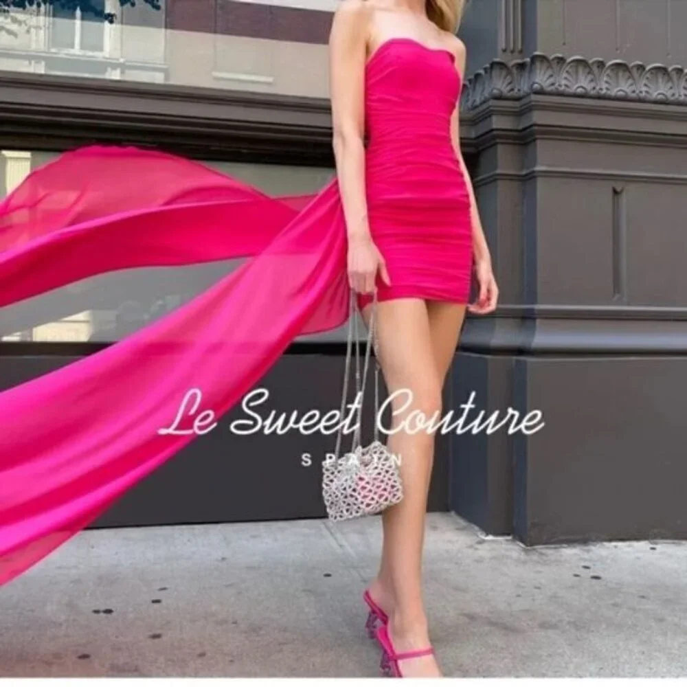 ZARA PINK DRAPED DRESS Summer fav - Picture 12 of 16